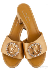 Madeleine Gold Satin Mule