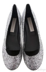 Silver Glitter Ballerina Flats