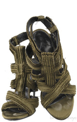 Moss Green Strappy Gladiator Sandals