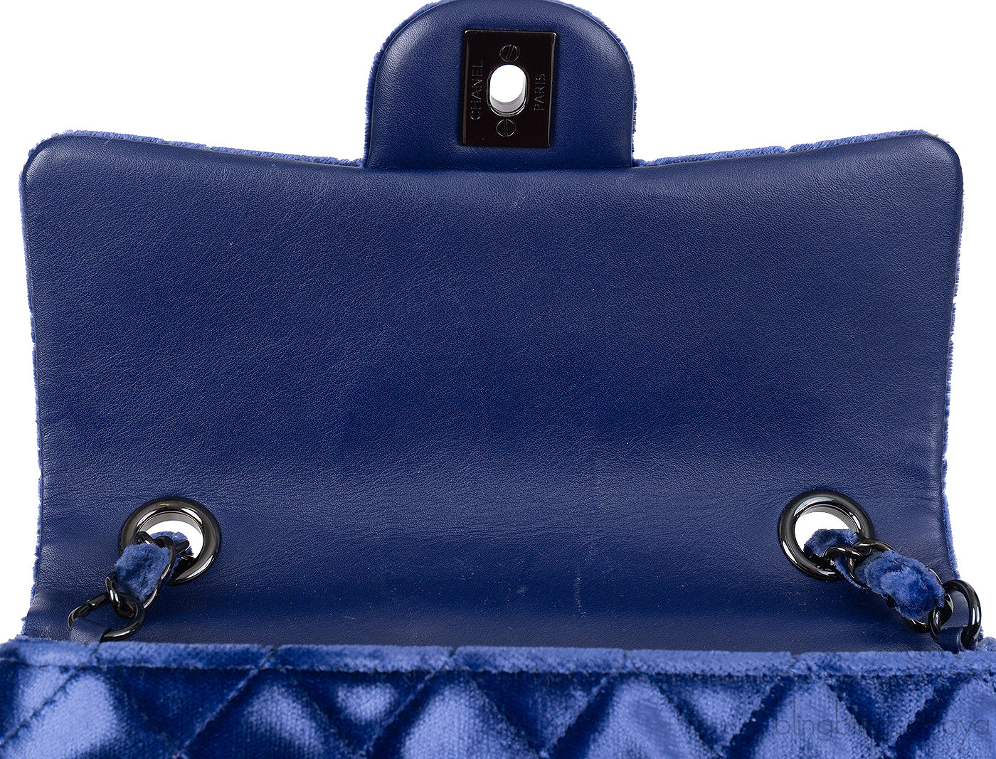 Chanel Velvet blue Mini Flap Bag