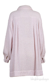 Chanel Pink & White Tweed Belted Dress
