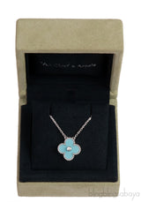 Vintage Alhambra Celadon Sèvres Porcelain Diamond Holiday Pendant Necklace