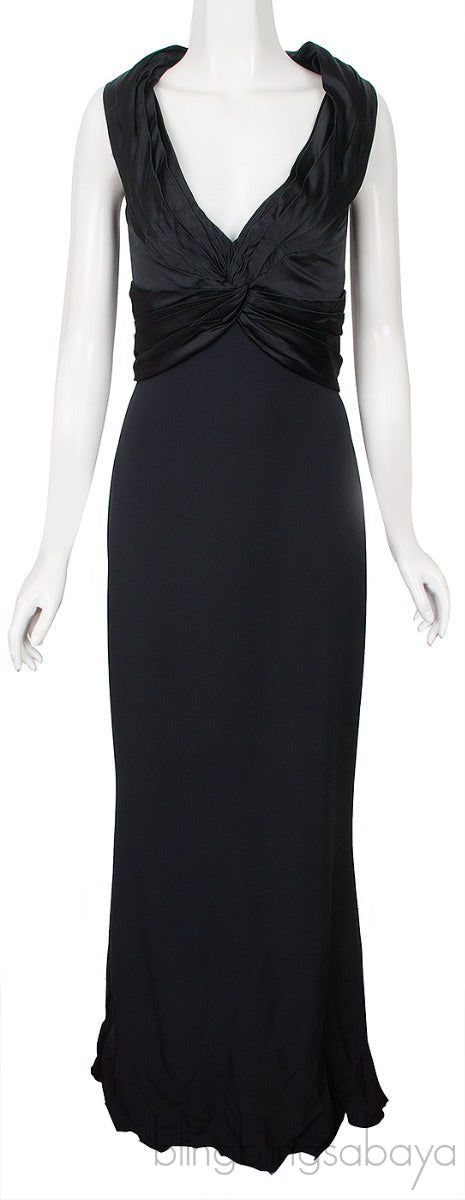 Black Gathered Top Long Dress