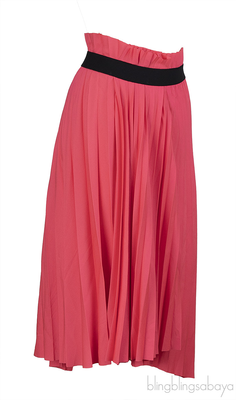 Balenciaga Pink Pleated Asymmetric Hemline Skirt