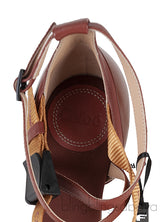 Brown Logo Strappy Slingback Sandals