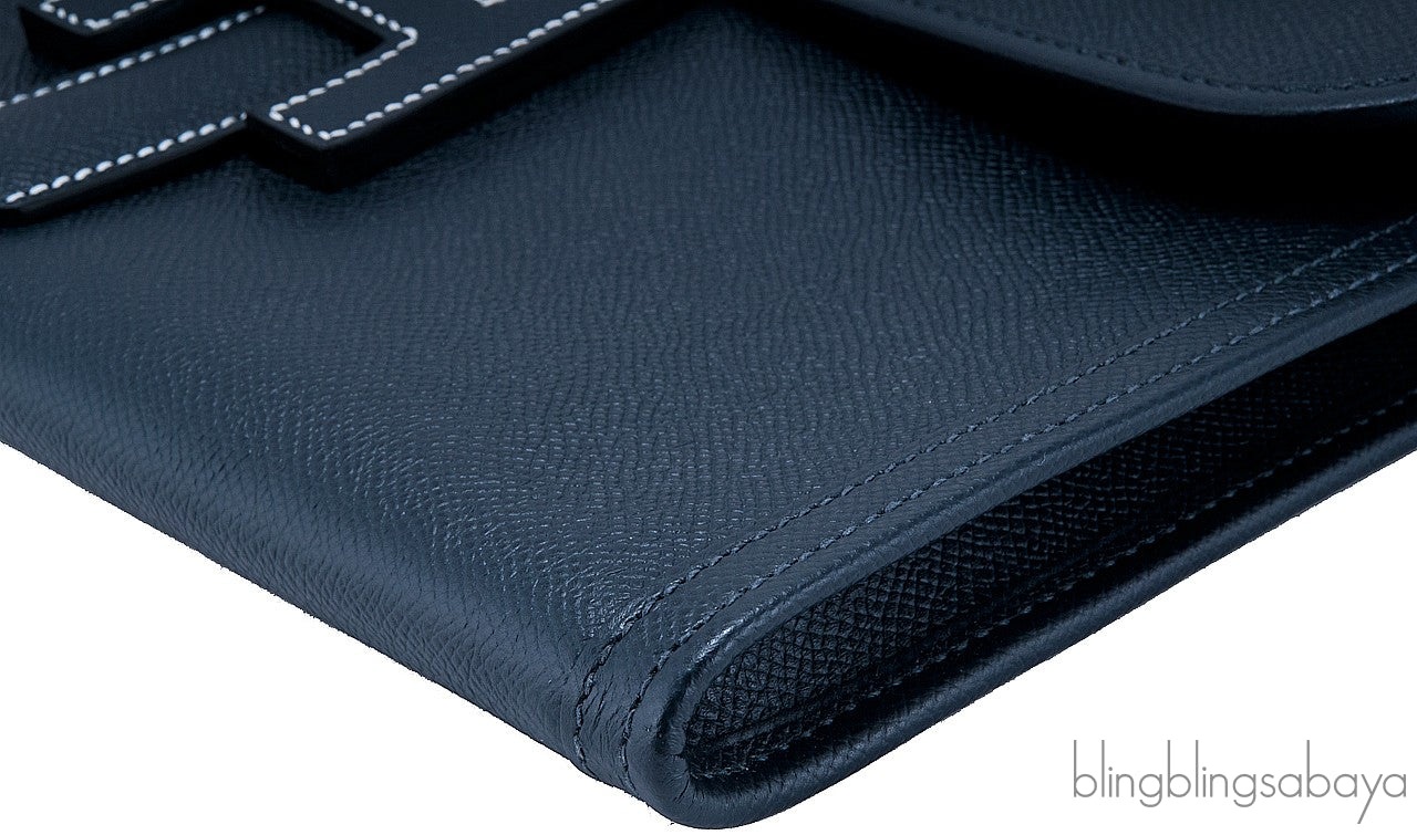 Jige Bleu Indigo Epsom Clutch