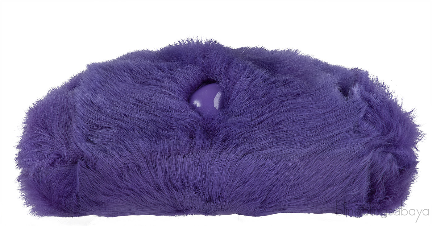 Purple Shearling Pouch