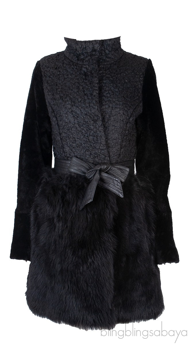 Black Pelle Leather Coat
