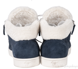Giuseppe Zanotti Blue Suede White Wool Sneaker