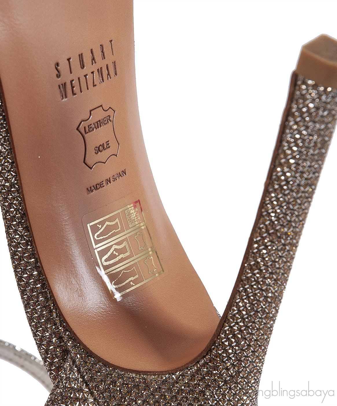 Stuart Weitzman Glitter Nudist Heel Sandals