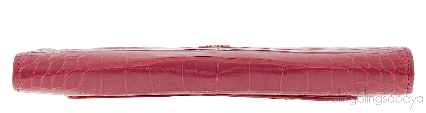 CC Red Crocodile Bi-fold Wallet