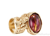 Arty Gold Plated Glass Ring
