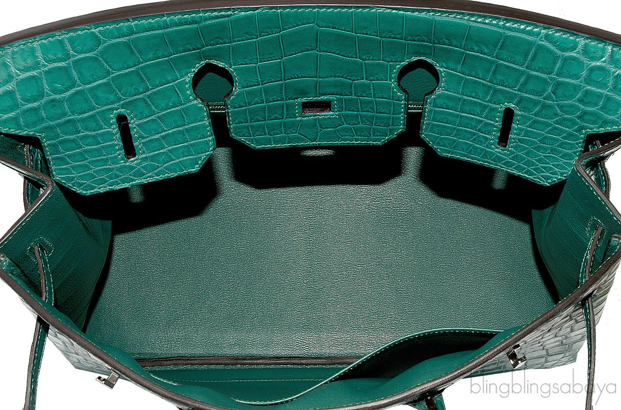 Birkin 35 Malachite Matte Crocodile