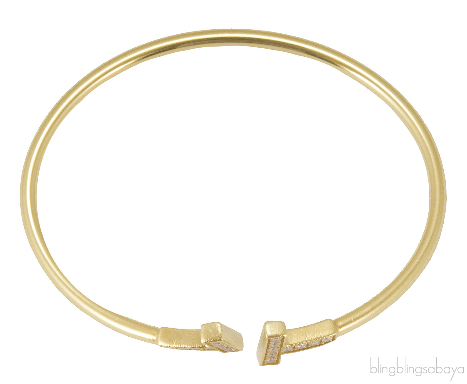 T Wire Gold Diamond Bracelet