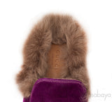 Purple Princetown Fur Slide