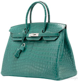 Birkin 35 Malachite Matte Crocodile