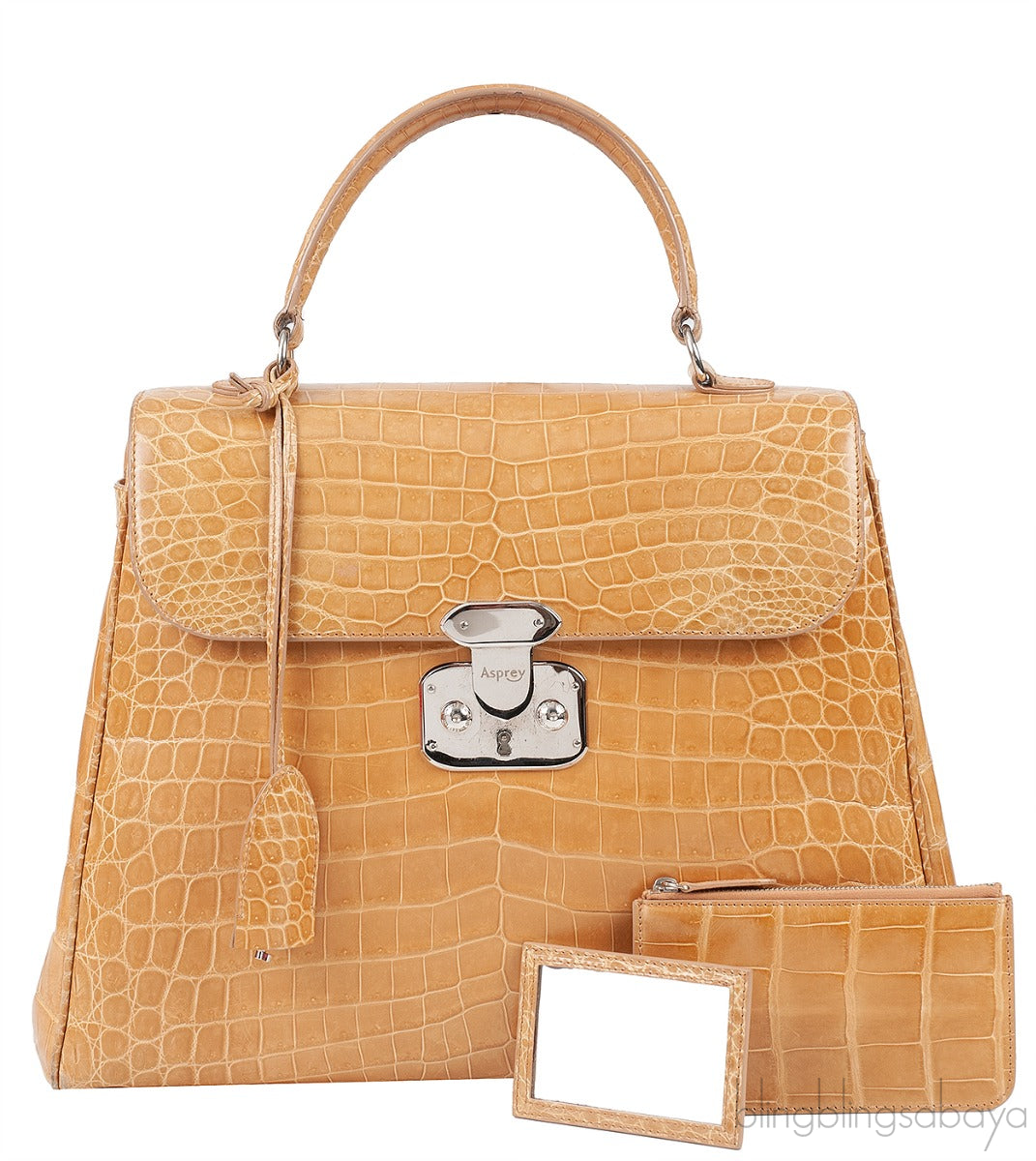 Brown Crocodile Large Handbag