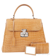 Brown Crocodile Large Handbag