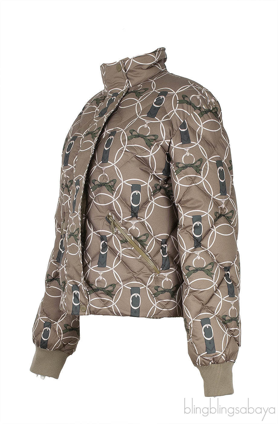 Vert Gobi Doudoune Courter Reversible Jacket