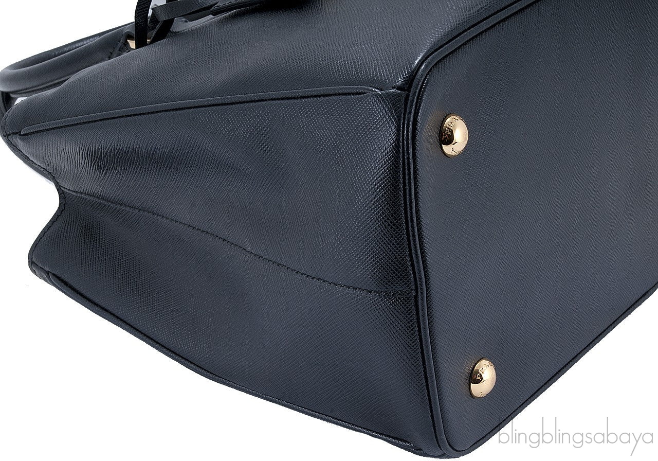 Black Saffiano Lux Leather Tote