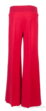 Red Stretch Knit Wide Leg Trouser