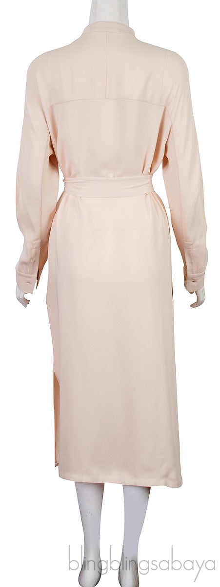 Beige Belted Shirt Dress