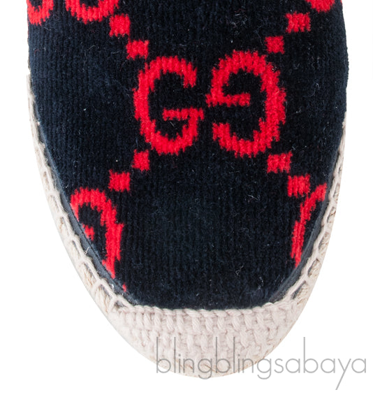 Pilar GG-pattern Velvet Espadrilles