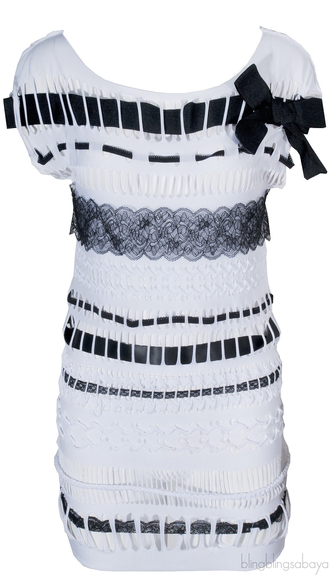 Lace & Bow Cut-out Top