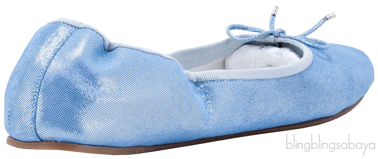 Metallic Blue Ballet Flat