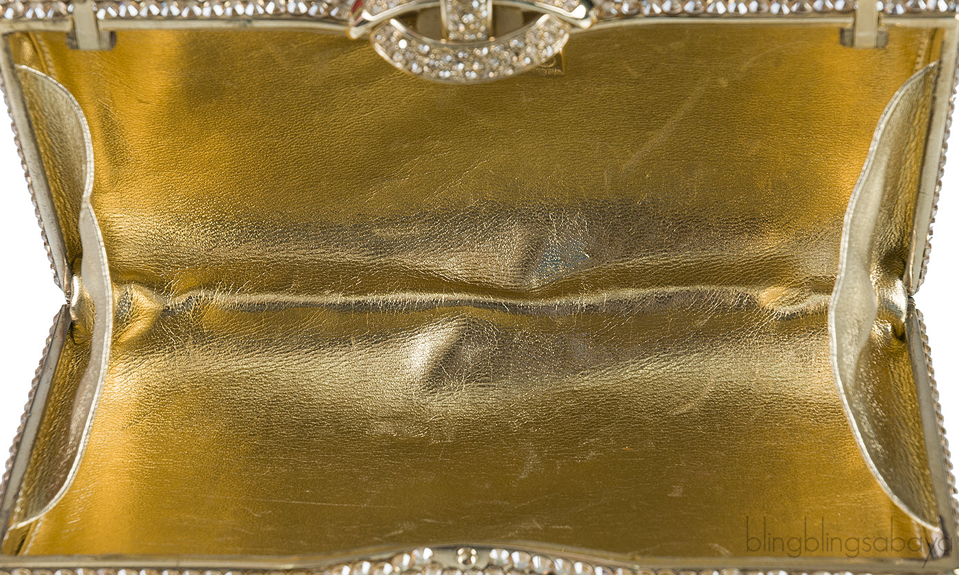 Gold Crystal Embellished Clutch