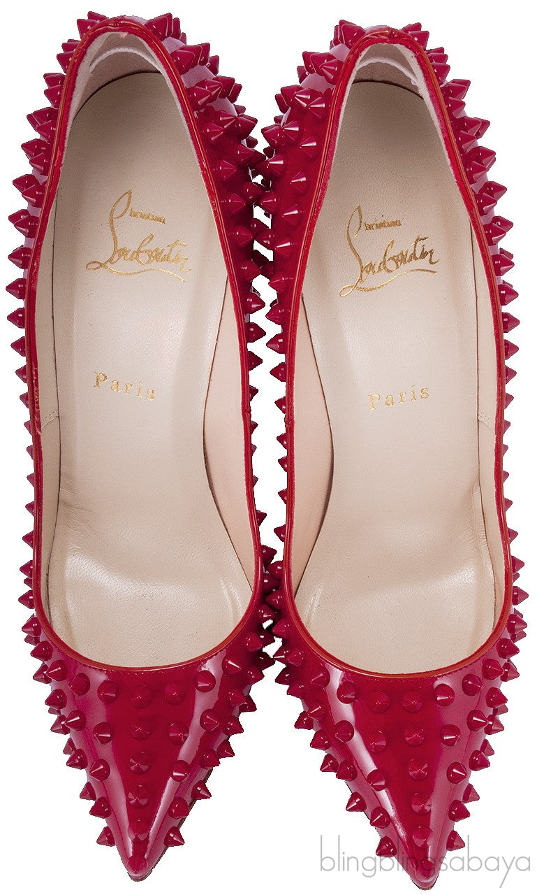 Pigalle Spikes Red Patent Heels