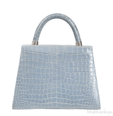 Cesare Furs Blue Gray Crocodile Handbag