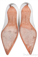 White Matte Pointed Toe Heels
