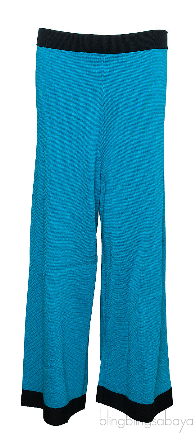Pink Top & Blue Wide Leg Trouser
