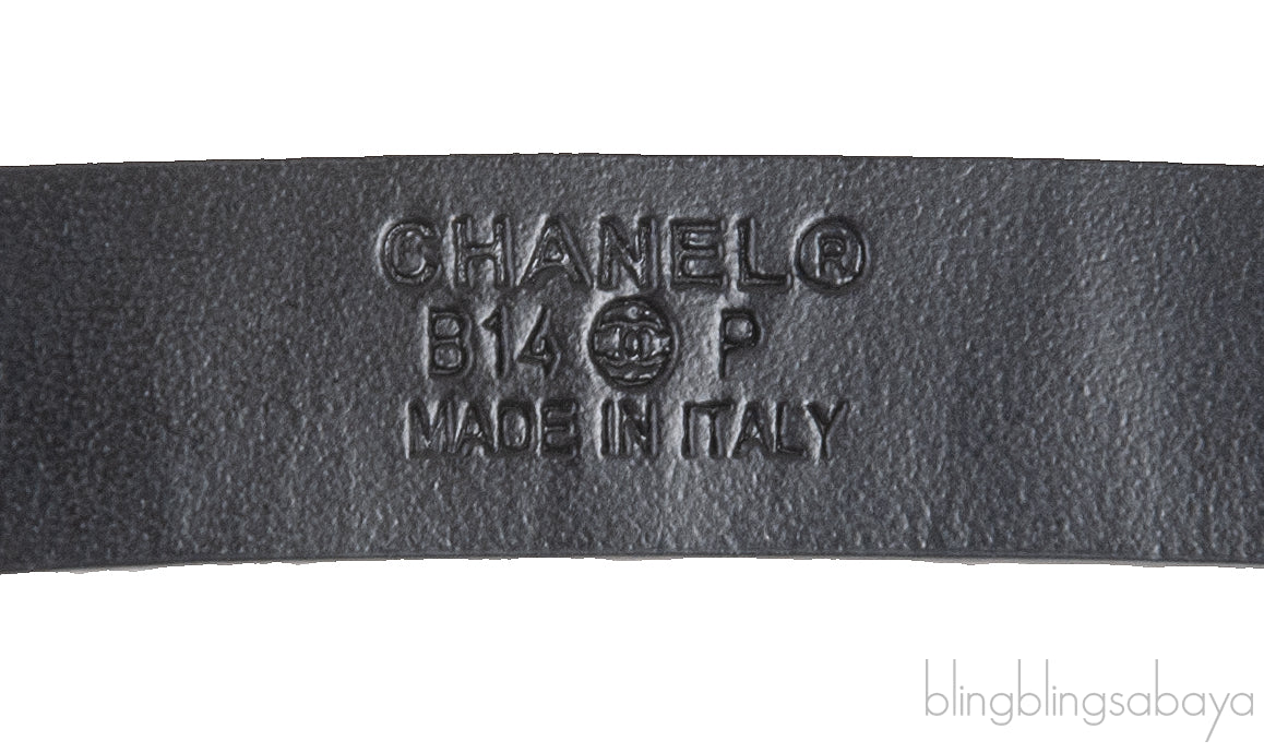 Chanel Blue Black CC Chain Python Belt