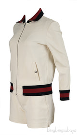 Gucci Cream Contrast Trim Jacket and Shorts