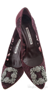 Maroon Lace Hangisi Pump