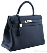 Kelly 35 Black Togo