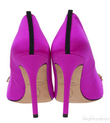 Pink Satin Crystal Embellished Heels