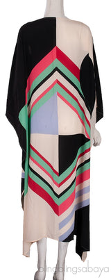 Multicolored Scarf Silk Dress