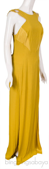 Mustard Sleeveless Maxi Dress