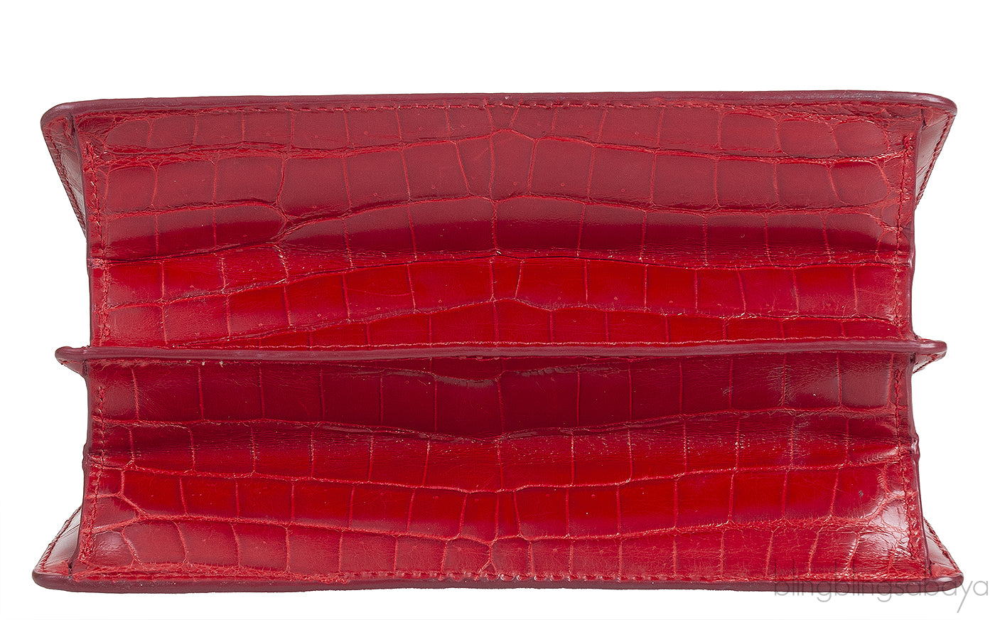 Salvatore Ferragamo Red Crocodile Gancio Shoulder Bag