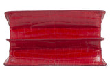 Salvatore Ferragamo Red Crocodile Gancio Shoulder Bag