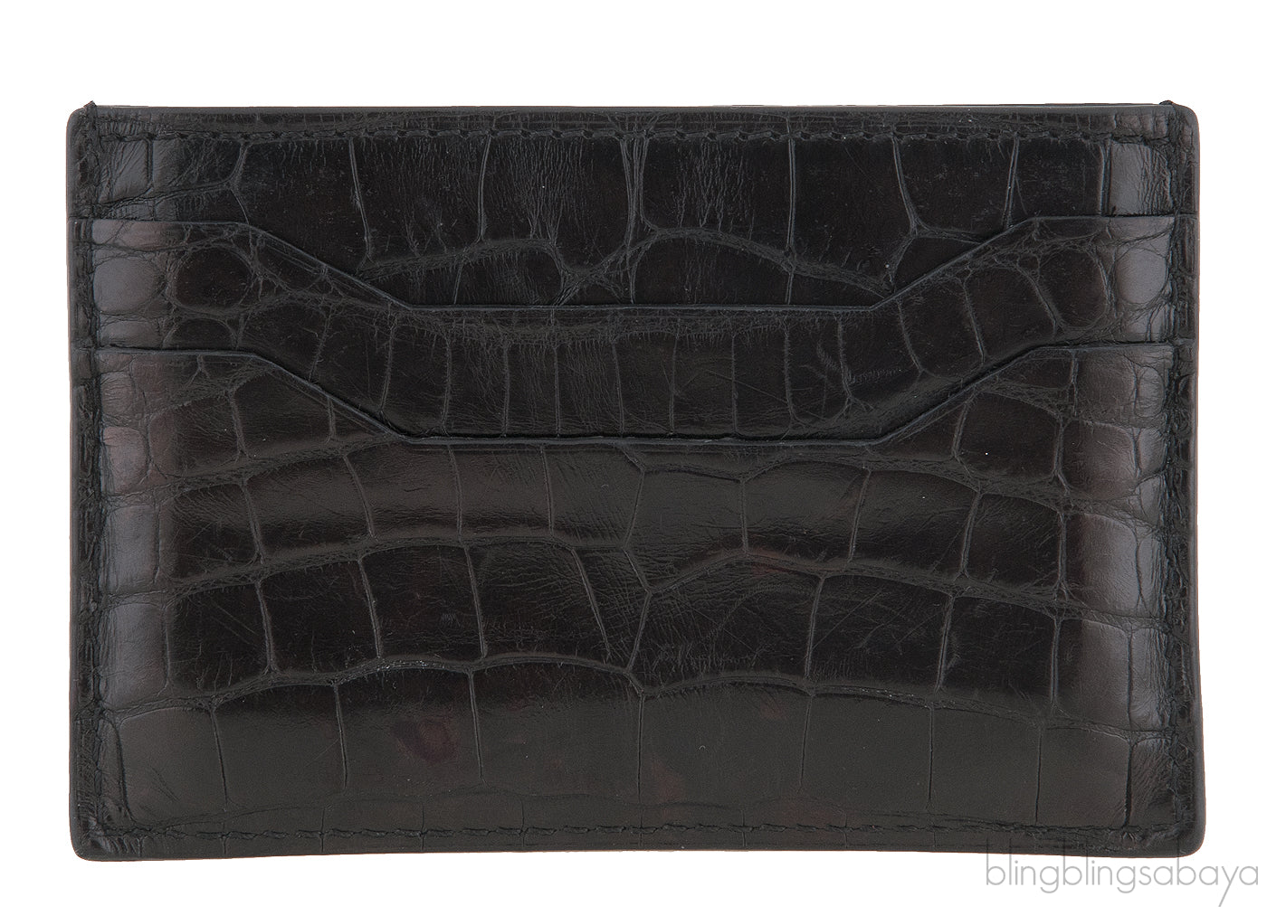 Black Crocodile Print Card Holder