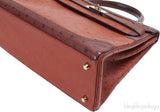 Hermes Kelly 32 Ghillies Rouge H Sunset and Brique Ostrich Bag
