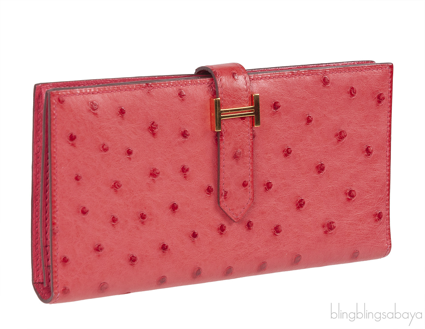 Bearn Bougainvillier Ostrich Wallet GHW