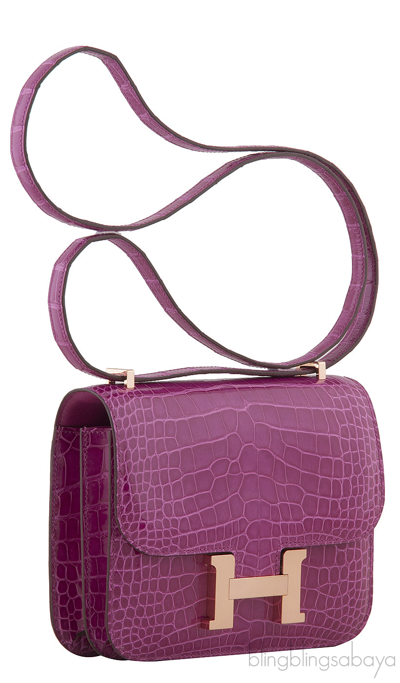 Constance Mini Rose Sheherazade Crocodile