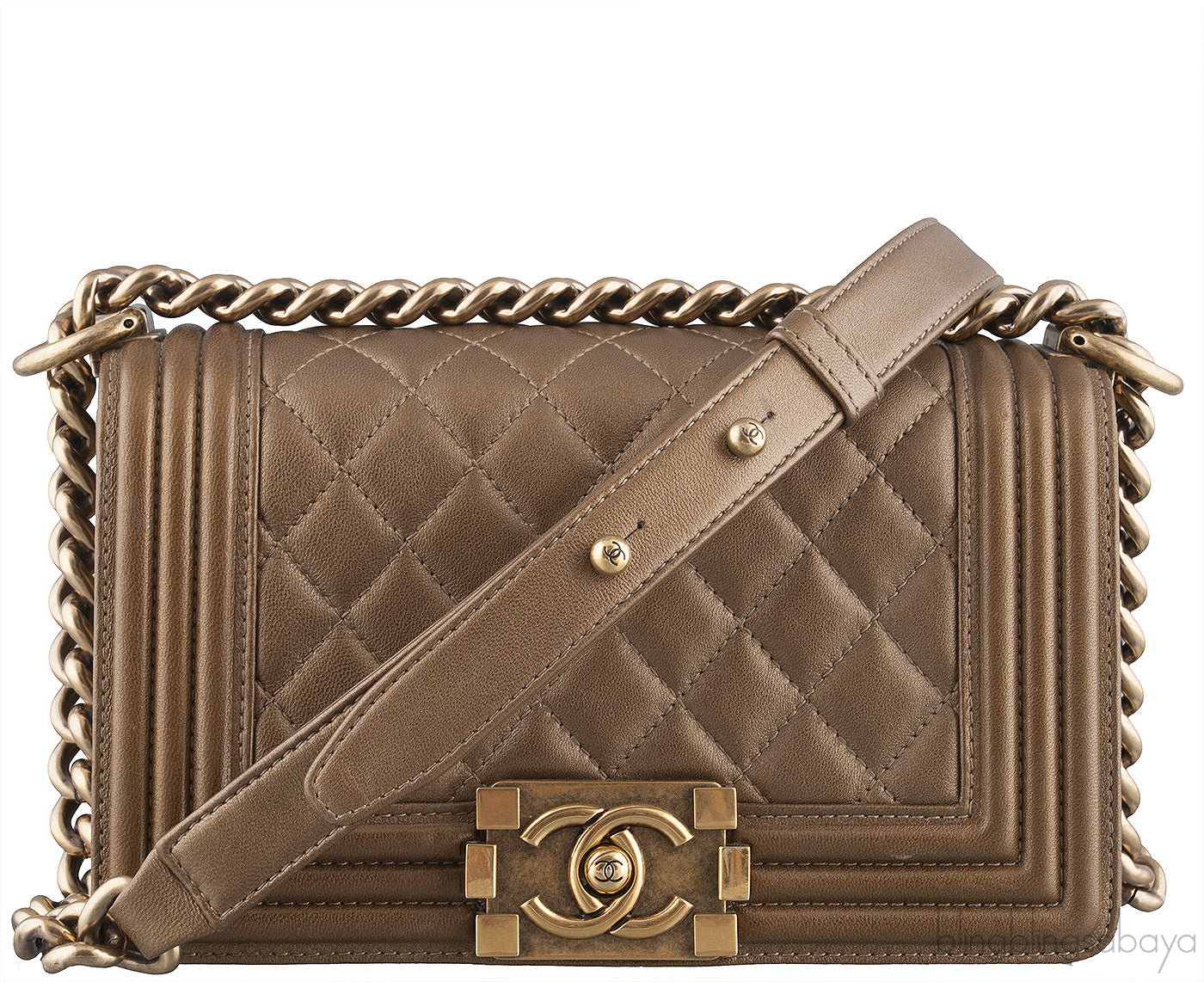 Small Gold Quilted Le Boy