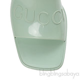Gucci Rubber Slide Pastel Green Sandals