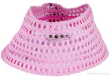 Pink Raffia Crochet Visor